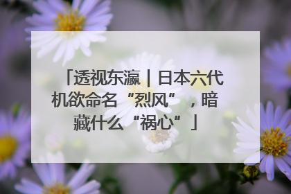 透视东瀛｜日本六代机欲命名“烈风”，暗藏什么“祸心”
